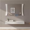 Dmora - Specchio Diego, Specchio da bagno, 100% Made in Italy, cm 110x2h60, Bianco lucido