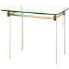 HAKU Möbel Tavolino placcato oro, bianco, Legno massiccio, metallo, vetro di sicurezza - Dim. L 60 cm x A 54 cm x P 50 cm, Stile Contemporaneo