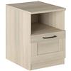 Iconico Home MIK Traditional, Comodino con cassetto e vano a giorno, Camera da letto, Cameretta ragazzi, 40x44,5xh53,5 cm, Rovere