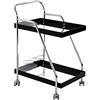 HAKU Möbel Carrello di servizio cromo, nero, Metallo, specchio - Dim. L 62 x A 84 x P 46 cm, Stile Moderno