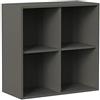 Iconico Home QBE Cubo da parete 4 vani a giorno, Ingresso, Soggiorno, Camera da letto, Cameretta ragazzi, Studio, 75x35xh75 cm, Grigio scuro