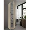 Dmora - Armadio multiuso 1 anta Clearwater, Mobile ausiliario, Guardaroba porta scarpe con ripiani, Scarpiera verticale, 37x37h180 cm, Rovere
