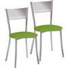 ASTIMESA Due sedie da cucina, motivo trapezio, colore: verde