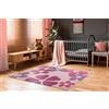 -LUXOR- living Tappeto per bambini disegno di fiori rosa - tappeto per la camera dei bambini delle bambine da usare come tappeto da gioco 60 x 115 cm
