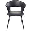 Kare Design Sedia Reunion, Parzialmente in Legno e MDF, Nero, 77x57x52cm