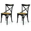 KONTE.DESIGN Set di 2 sedie CHIANTI in legno, Nero, 42 x 46 x 87 cm
