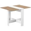 Symbiosis Papillon, Tavolo pieghevole, bianco e rovere naturale 103/67/28x76x73,4 cm