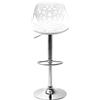 Kare Design Sgabello da Bar Ornament Bianco, 85/107x45x50cm, Regolabile Altezza Seduta 57-79cm, Girevole 360°, Bar, Zona Living, Cucina, Sala da Pranzo, Soggiorno