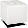 HAKU Sgabello cromo, bianco, Finta pelle, metallo - Dim. L 40 cm x A 42 cm x P 40 cm, Stile Moderno