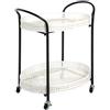HAKU Carrello di servizio crema, nero, metallo - Dim. L 60 cm x A 70 cm x P 40 cm, Stile Art Deco