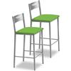 ASTIMESA Due sgabelli alti da cucina 60 cm ecopelle verde (TAB60VE)