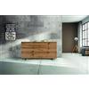 KONTE.DESIGN Credenza SAN BABILA in legno spazzolato naturale, 4 ante oblique, base rialzata nera, 180x50x87 cm