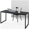 Zinus EU-DT-6324E Desk Computer Table, Metal/Wood, Marrone Espresso/Nero, 61 x 160 x 73.6 cm