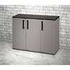 Dmora - Armadio da esterno Gesves, Mobile balcone multiuso, Armadietto outdoor 3 ante, 100% Made in Italy, 102x37h84 cm, Grigio e Nero, Finitura righe