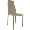 KONTE.DESIGN Set di 4 sedie DOWNTOWN in ecopelle, Tortora, 56 x 42x 94 cm