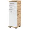 Schildmeyer Credenza Nitro 144227, materiale legno, arredamento rustico in rovere/bianco opaco, 30,3x32,6x88,6 cm