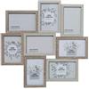 DRW Set di 2 portafoto Multiplo in Legno per 8 Foto da 10 x 15 cm, Marrone biancastro,