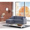 Dmora - Divano letto con penisola Fernando, Divano ad angolo reversibile, Sofà contenitore da soggiorno con chaise longue e 2 cuscini, 230x150h81 cm, Grigio
