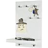 HAKU Tastiera Cromo, Bianco, MDF, Metallo - Dim. L 25 cm x A 40 cm x P 17 cm, Stile Moderno