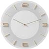 Kare Design orologio da parete Leonardo, bianco/oro, Ø49cm, stile minimalista retró, sala da pranzo, ufficio, soggiorno, batteria non inclusa