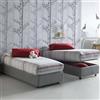 Talamo Italia - Letto singolo Asia, Letto contenitore con rivestimento in tessuto, 100% Made in Italy, Apertura frontale, adatto per materasso Cm 80x190, Grigio