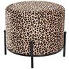 HAKU Sgabello motivo, nero, MDF, metallo, tessuto - Dim. A 40 cm x Ø 48 cm, Stile Boemo