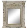 DRW - Specchio da parete rettangolare in legno bianco anticato, 89,5 x 8,5 x 102 cm