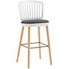 Fashion Commerce Set di 4 Sgabelli con Seduta Imbottita e Gambe in Legno