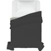 Italian Bed Linen TRAPUNTINO ESTIVO ELEGANT NO STIRO - Made in Italy - Copriletto Singolo 170x270 cm in Morbida Microfibra - Tinta Unita - DoubleFace - Trapunta 100 g - Grigio Scuro/Grigio Chiaro