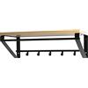 HAKU Möbel Appendiabiti da parete rovere, nero, MDF, metallo - Dim. L 70 cm x A 23 cm x P 30 cm, Stile Moderno
