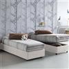 Dmora Talamo Italia - Letto singolo Ilaria, Letto contenitore con rivestimento in tessuto, 100% Made in Italy, Apertura frontale, adatto per materasso Cm 90x190, Bianco
