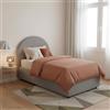 Talamo Italia Letto Singolo Emma, Letto Contenitore con Rivestimento in Tessuto, 100% Made in Italy, Apertura Frontale, con Materasso Cm 80x190 Incluso, Grigio