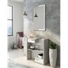 Dmora Mobile Da Ingresso A Due Cassetti Con Specchiera, Cm 80 X 27 X 170, Colore Bianco E Cemento