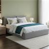 Talamo Italia Letto Matrimoniale Gabriella, Letto Contenitore con Rivestimento in Tessuto, 100% Made in Italy, Apertura Frontale, Adatto per Materasso Cm 160x200, Grigio