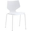 KONTE.DESIGN Set di 2 sedie VINOHRADY con gambe in metallo e seduta in polipropilene Bianco