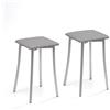 ASTIMESA Due sgabelli da cucina gambe design e ecopelle grigia, altezza seduta 45 cm.