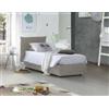 Talamo Italia Letto Singolo Marina, Letto Contenitore con Rivestimento in Tessuto, 100% Made in Italy, Apertura Laterale, Adatto per Materasso Cm 80x190, Beige