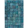 One Couture Pelle Patchwork Tappeto Pelle Tappeti Tappeto Pelle Gioco PC Vernäht Stitches Blu Turchese - Turchese, 120cm x 170cm