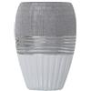 DRW Vaso da Tavolo in Ceramica in Argento e Bianco, 19 x 12 x 28 cm