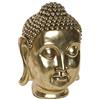 DRW Statuetta di una testa di un Buddha in resina dorata, 55 x 56 x 83 cm