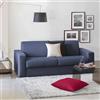 Talamo Italia - Divano letto 2 posti Alena, Sofà Soggiorno con apertura girevole, Tessuto imbottito, Braccioli slim, 100% Made in Italy, Cm 160x95h90, Blu
