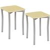 ASTIMESA Due sgabelli da cucina con gambe rotonde e seduta in similpelle beige