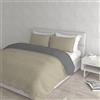 Italian Bed Linen Set Copripiumino 100% Cotone Natural Color, Made in Italy - Parure Copri Piumino - Sacco Piumone 250x200 cm con Doppia Patella e Federe Cuscino, Matrimoniale, Tortora/Grigio Scuro