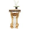 Kare Design tavolino Animal Ms Cat, marrone/arrancione/bianco, 33cm, altezza 53cm, gatto, tavolino da caffé, d`appoggio, animali, ripiano in legno