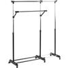 HAKU Armadio su Ruote Cromo, Nero, Plastica, Metallo - Dim. L 94-160 cm x A 103-170 cm x P 49 cm, Stile Moderno