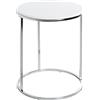 HAKU Tavolino rotondo, cromo bianco, MDF, metallo, tavolino rotondo - Dimensioni: A 50 x Ø 40 cm Stile: Moderno