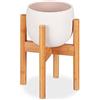 Relaxdays Portavasi in Bambù, Regolabile, per Vasi da max. 32 cm, Portafiori, Supporto per Piante, H:35,5 cm, Naturale