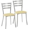 ASTIMESA SCRRBE Due sedie da Cucina, Metallo, Beige, Altura de asiento 45 cms