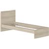Iconico Home MIK Struttura Letto Singolo con testiera portaoggetti, Legno Composito, Rovere, 90x200 cm