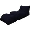 Dmora Talamo Italia Chaise Longue Moderna da Soggiorno, Made in Italy, Poltrona con poggiapiedi in Nylon, Pouf Imbottito per Camera da Letto, cm 120x80h60, Colore Nero